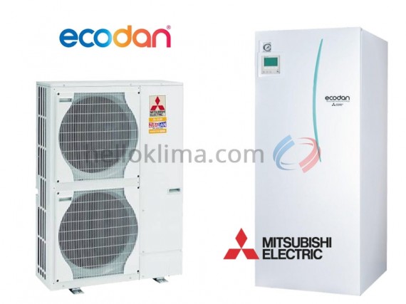 Mitsubishi PUHZ-SW100VHA EHST20C-YM9EC Power Inverter levegő-víz hőszivattyú 200L HMV tároló 3 fázis